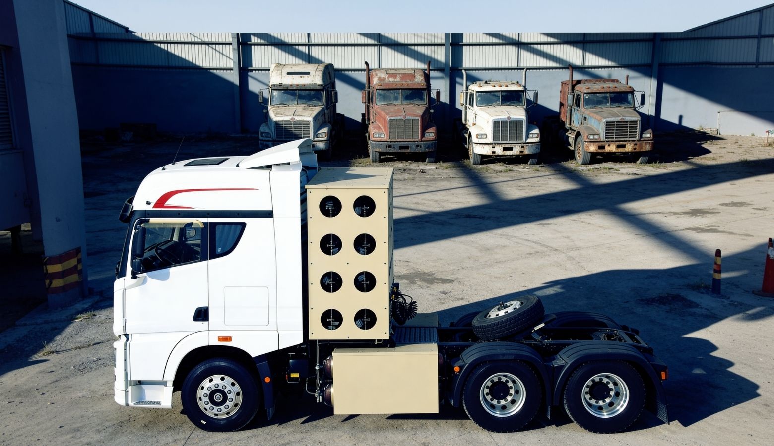 Camión de carga de ELAM-FAW Trucks ilustrando la evaluación de rentabilidad y productividad para la renovación de flotas de transporte.